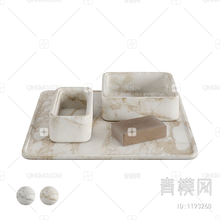 大理石浴室用品组合3D模型下载【ID:1193268】