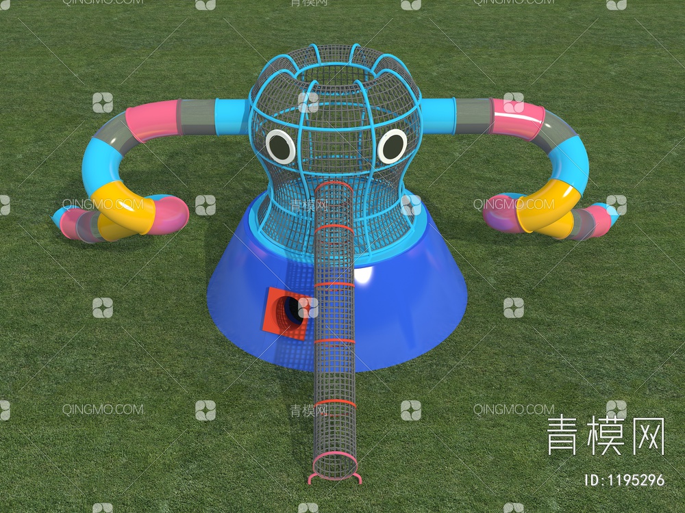 无动力儿童玩具游乐设备滑梯组合、章鱼滑梯3D模型下载【ID:1195296】