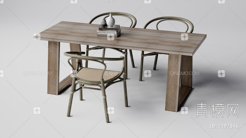 餐桌椅组合SU模型下载【ID:1197846】
