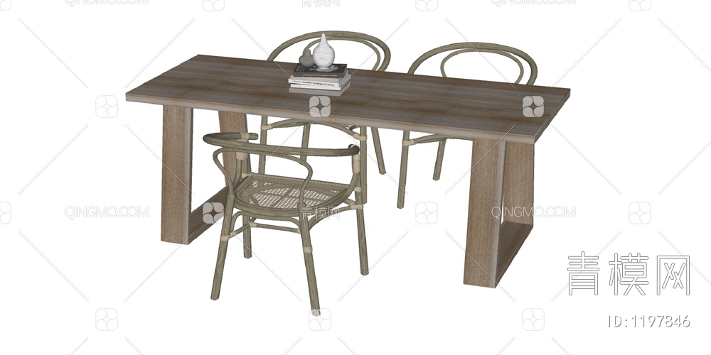 餐桌椅组合SU模型下载【ID:1197846】