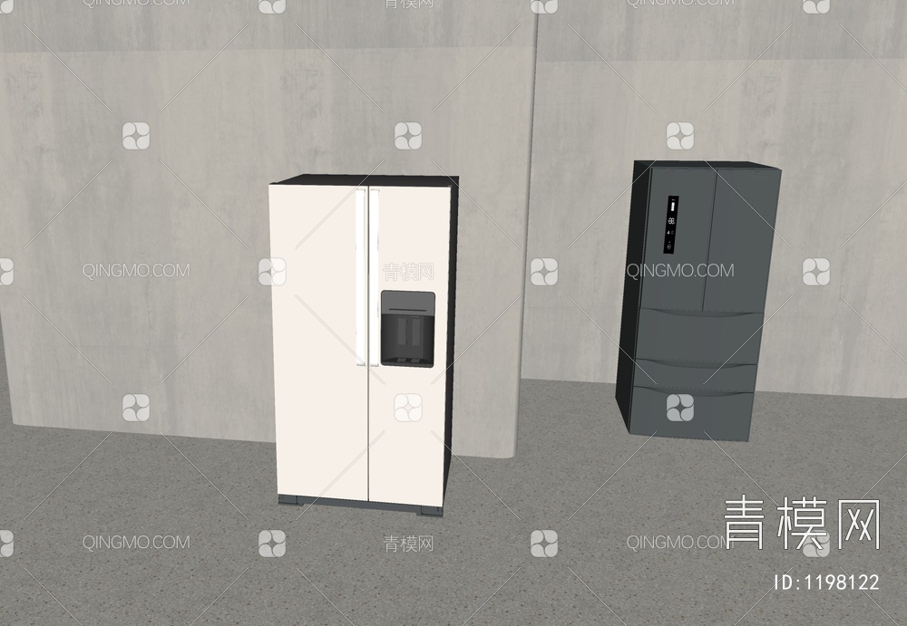冰箱冰柜组合SU模型下载【ID:1198122】