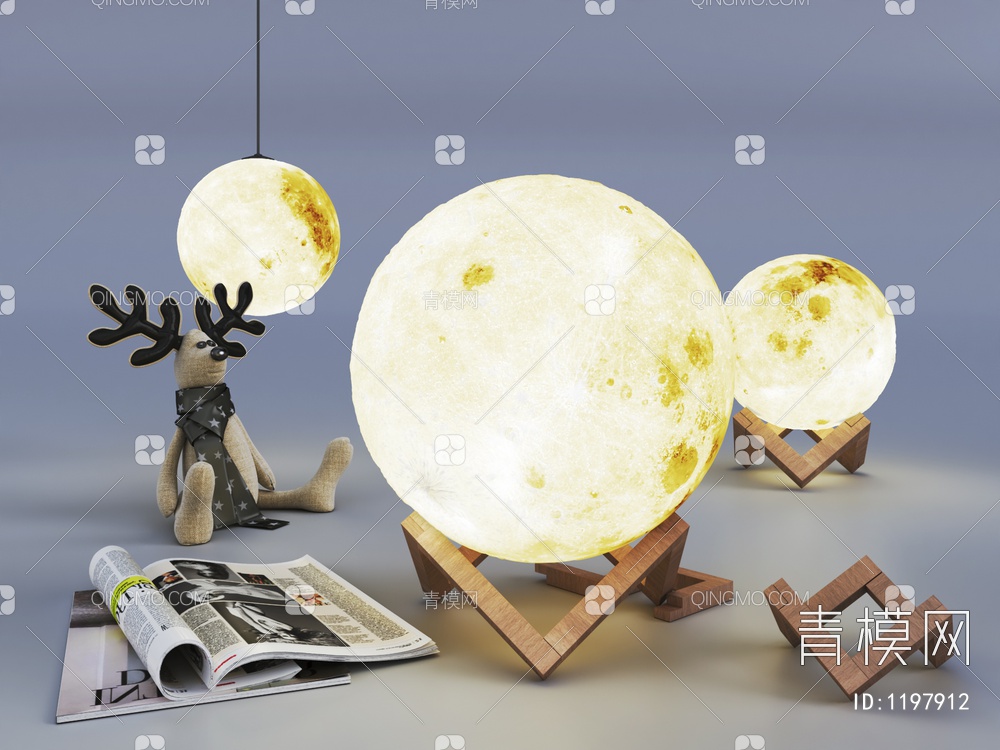 月亮台灯3D模型下载【ID:1197912】