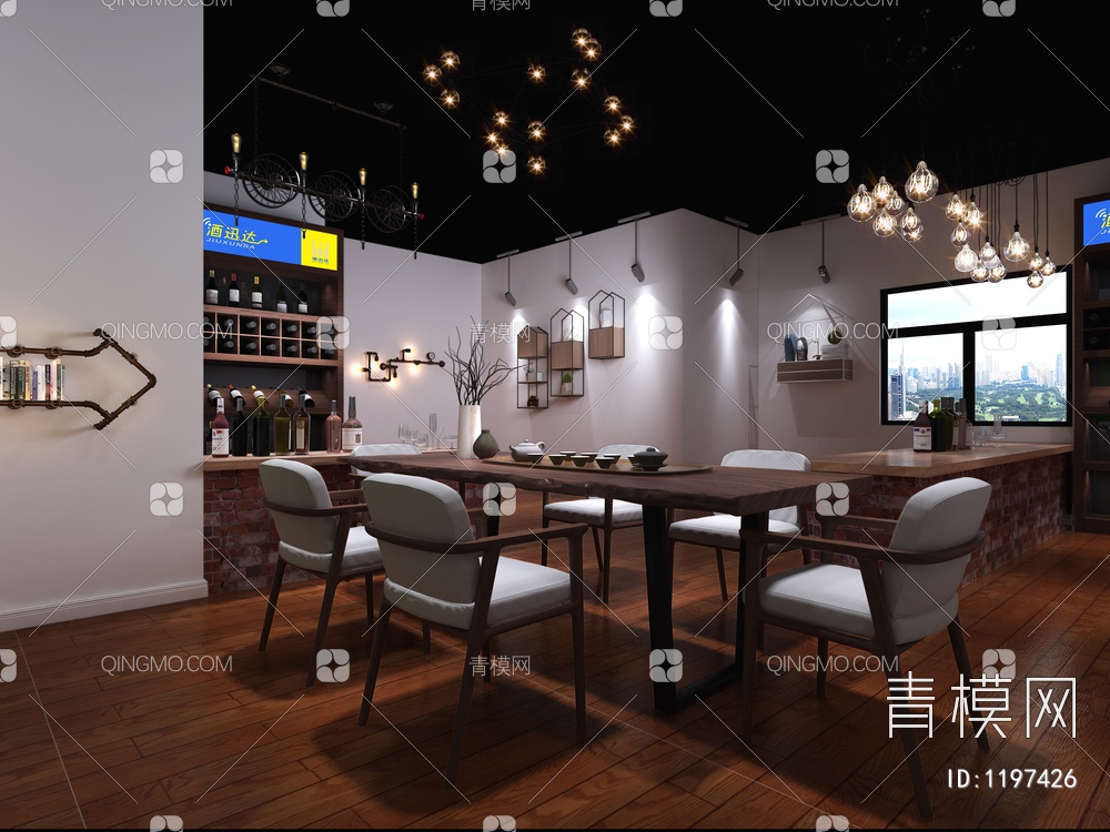 接待室 休闲室 餐厅3D模型下载【ID:1197426】