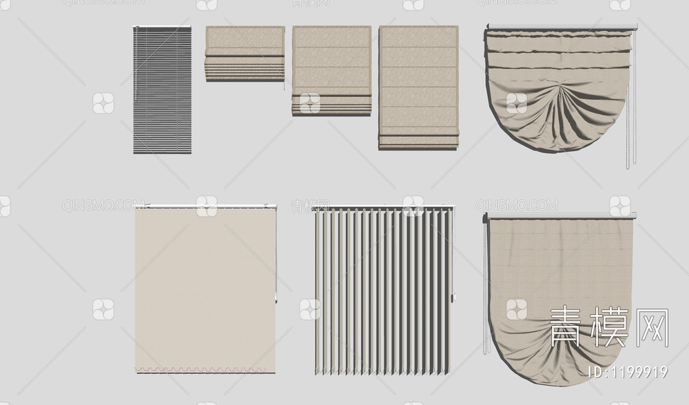 百叶帘SU模型下载【ID:1199919】