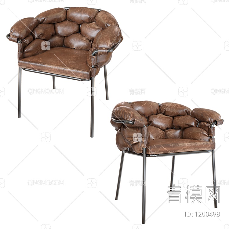 面包休闲皮革单椅3D模型下载【ID:1200498】