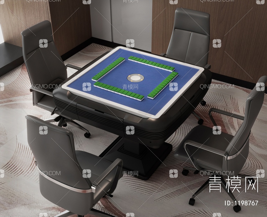 自动麻将桌椅3D模型下载【ID:1198767】