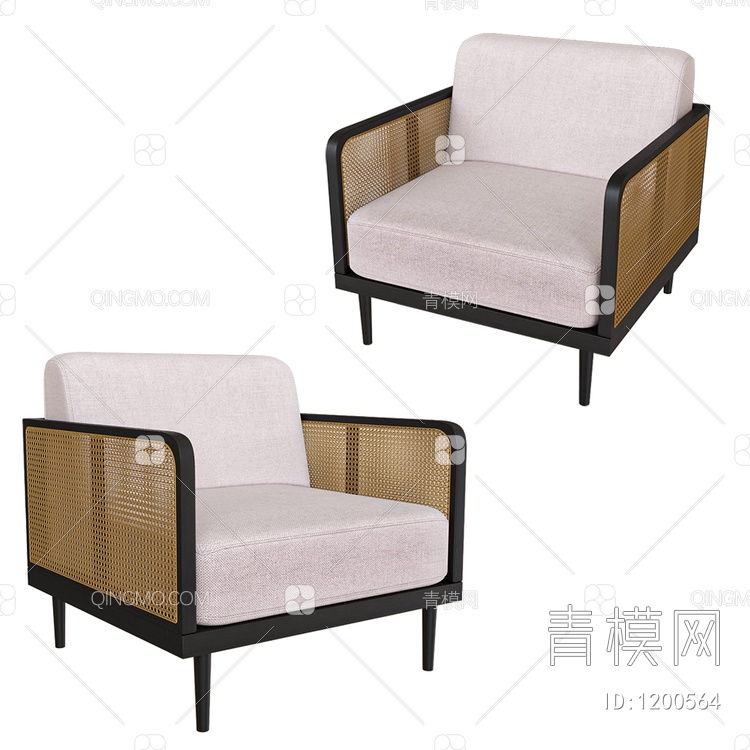 单人沙发3D模型下载【ID:1200564】