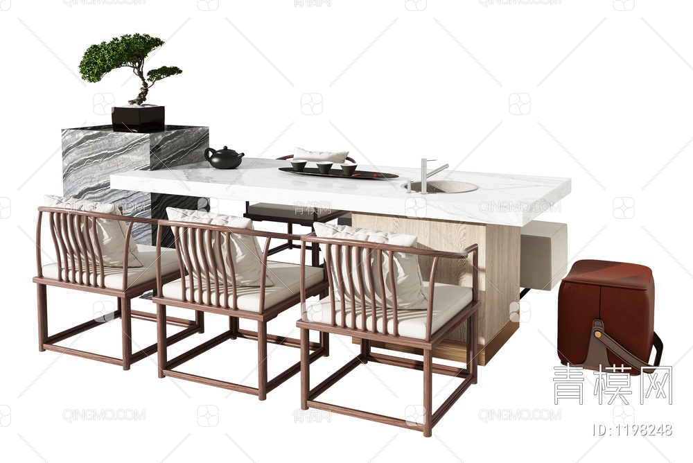 餐桌椅组合3D模型下载【ID:1198248】