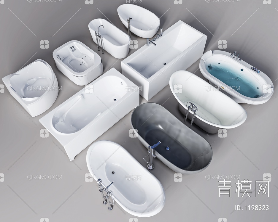 浴缸 浴盆3D模型下载【ID:1198323】