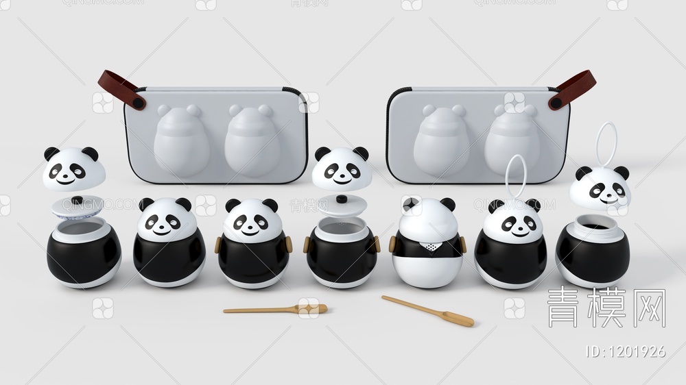 熊猫茶具3D模型下载【ID:1201926】