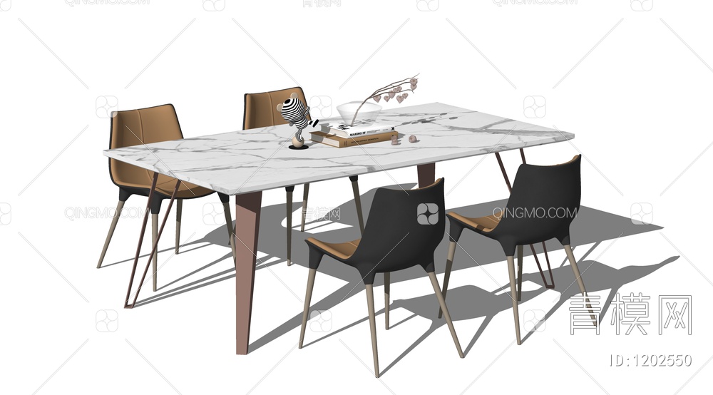 餐桌餐椅组合SU模型下载【ID:1202550】
