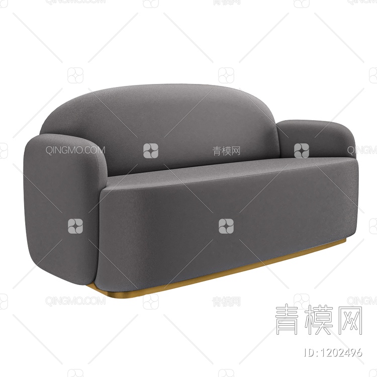 ALDERMASTON 弧边双人沙发3D模型下载【ID:1202496】