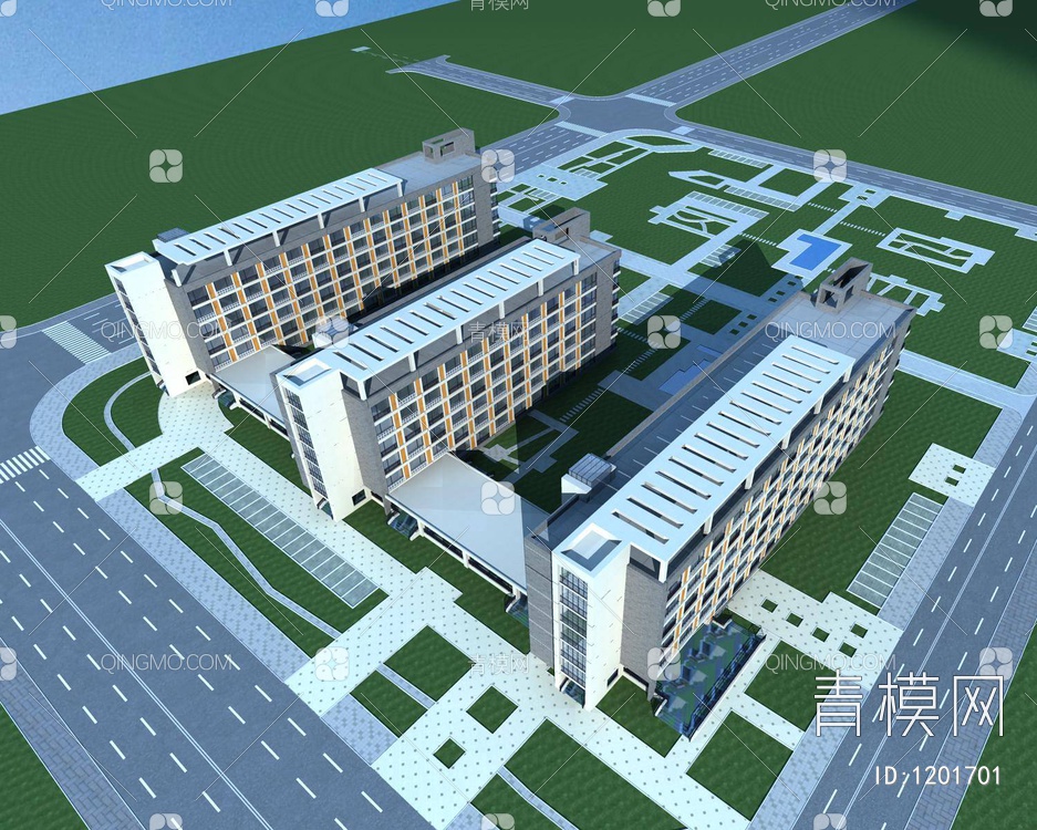 学校宿舍建筑 学校寝室3D模型下载【ID:1201701】