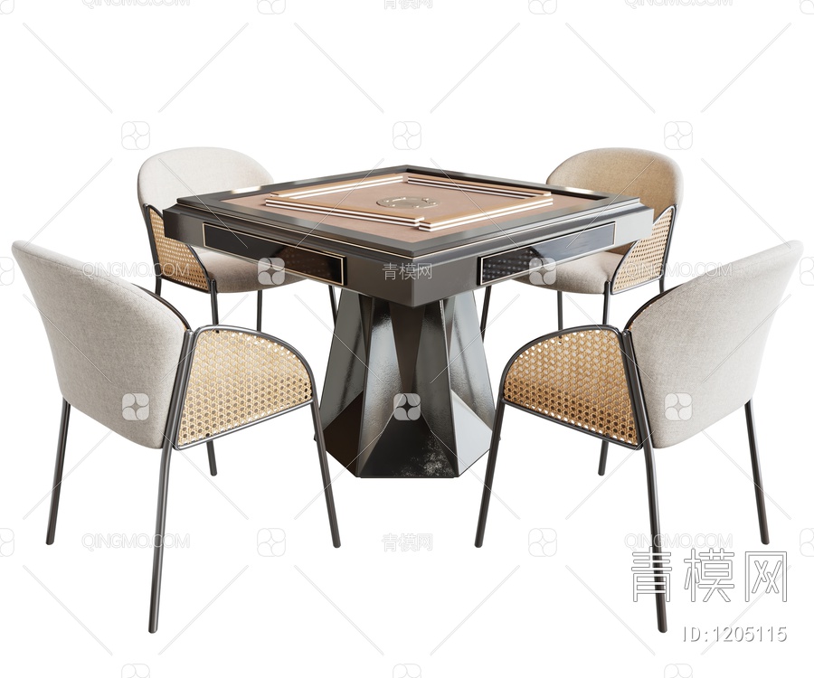 麻将桌椅组合3D模型下载【ID:1205115】