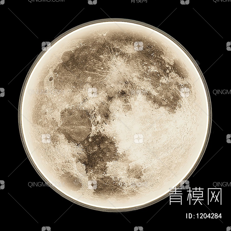 月球壁灯3D模型下载【ID:1204284】