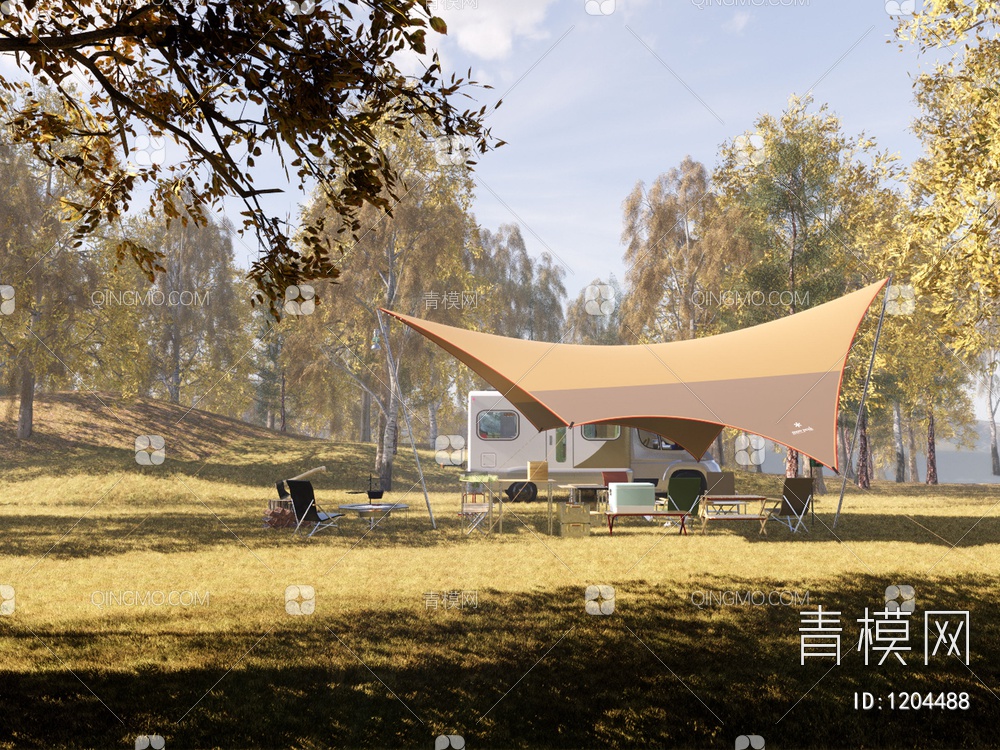 露营公园景观帐篷SU模型下载【ID:1204488】