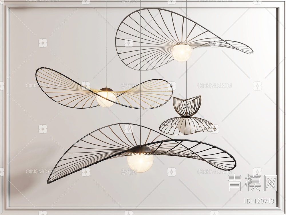 帽子吊灯3D模型下载【ID:1207431】