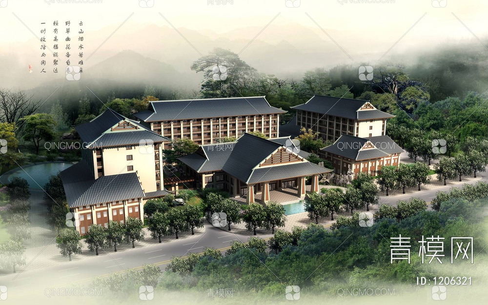 酒店 度假酒店 建筑3D模型下载【ID:1206321】