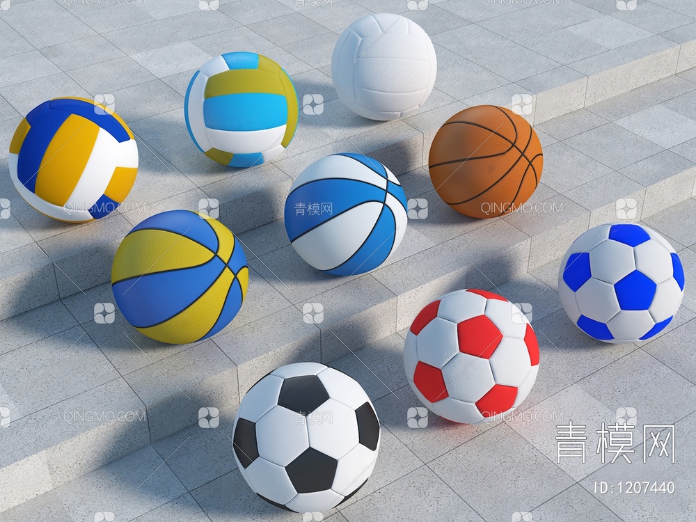 篮球3D模型下载【ID:1207440】