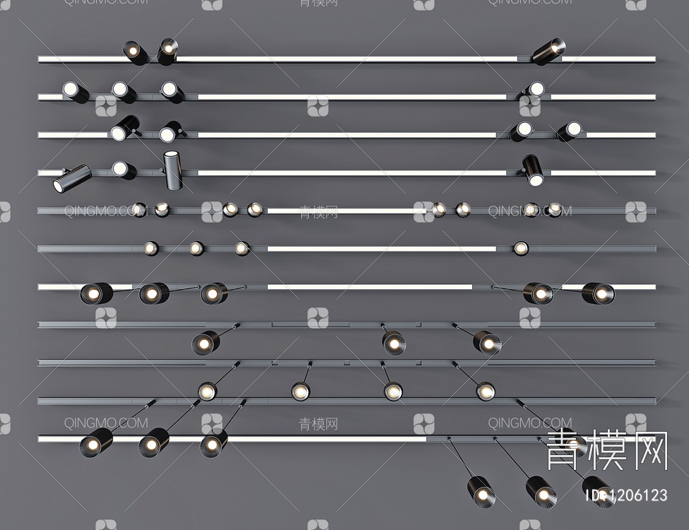 轨道灯SU模型下载【ID:1206123】