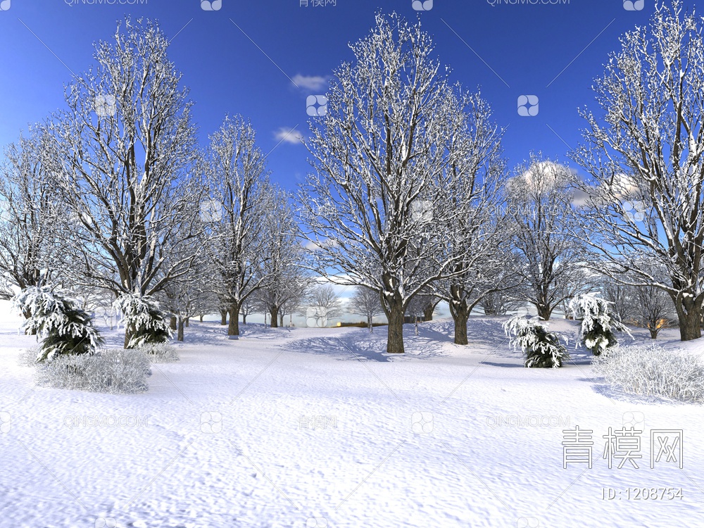 雪景森林3D模型下载【ID:1208754】