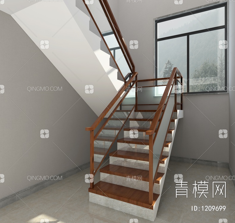 玻璃楼梯3D模型下载【ID:1209699】