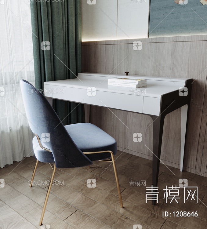 书桌椅组合3D模型下载【ID:1208646】