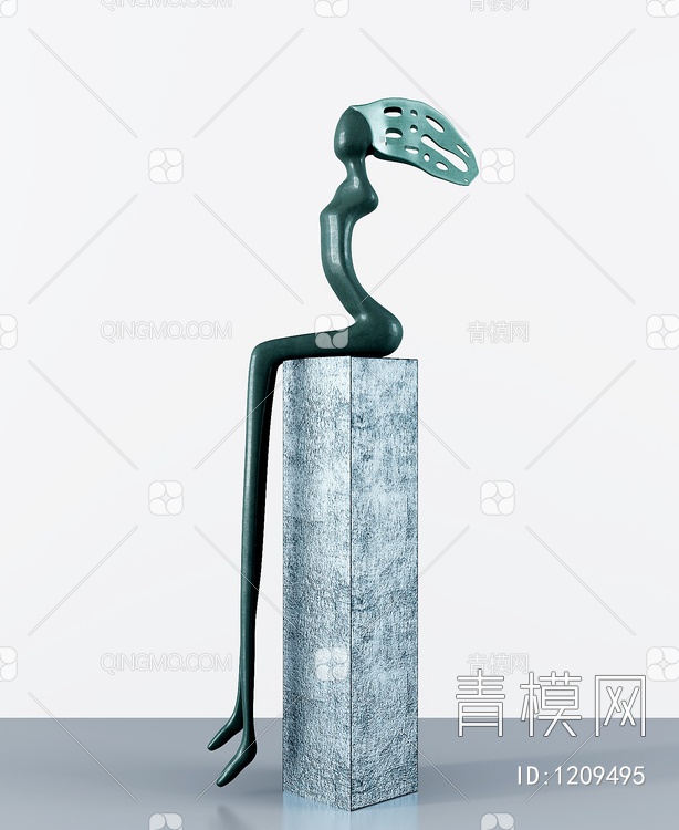 抽象人物雕塑SU模型下载【ID:1209495】
