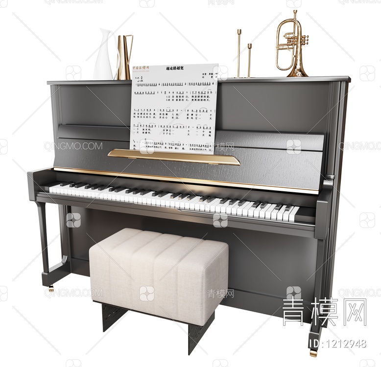 钢琴SU模型下载【ID:1212948】