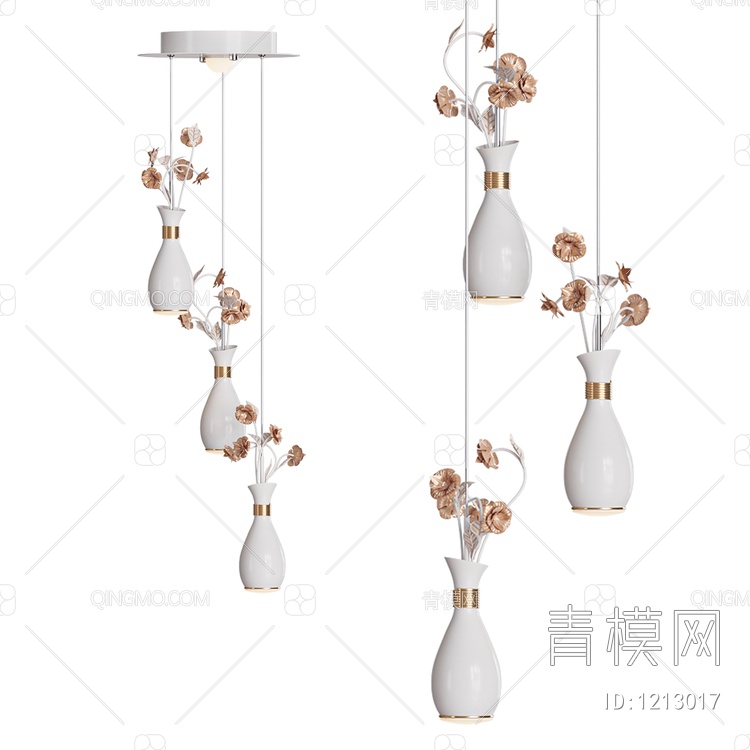 陶瓷花瓶吊灯3D模型下载【ID:1213017】