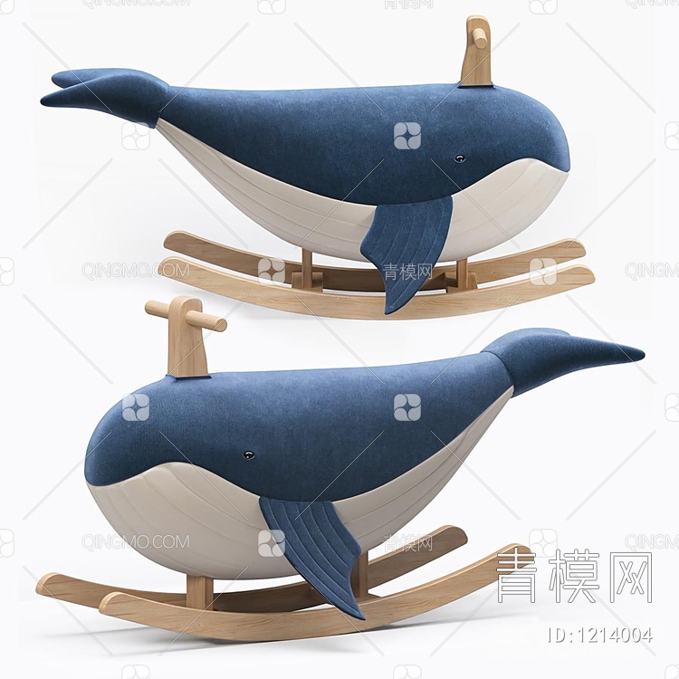 鲸鱼儿童木马摇椅SU模型下载【ID:1214004】