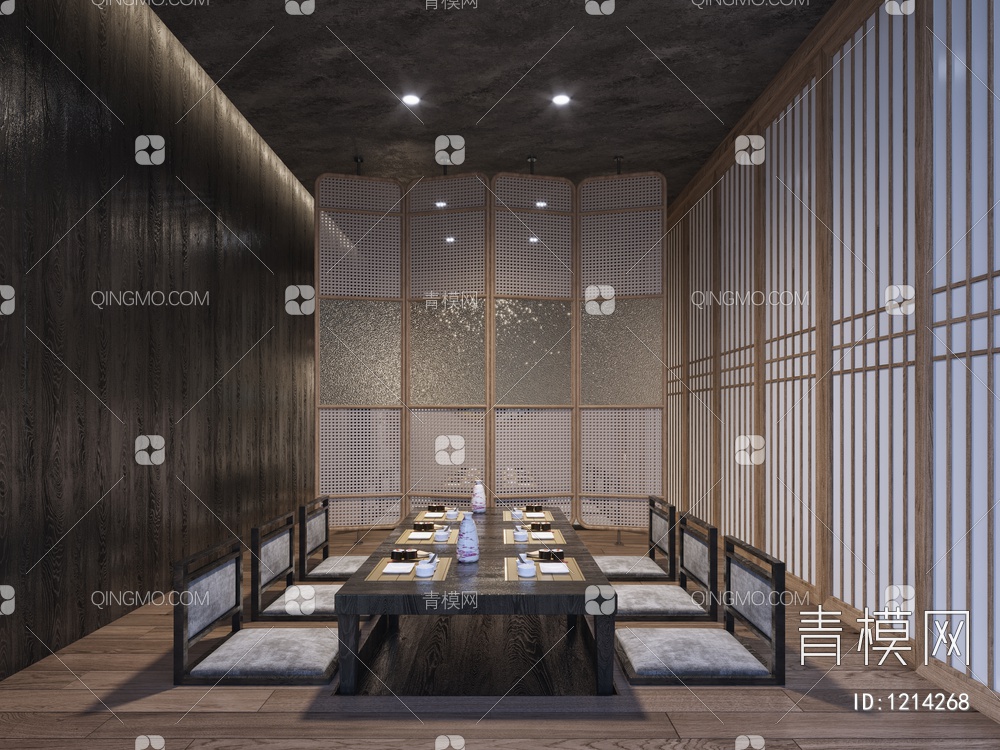 餐厅，包间，过道3D模型下载【ID:1214268】