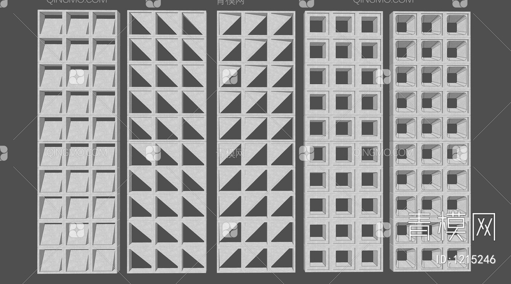 预制砖隔断SU模型下载【ID:1215246】