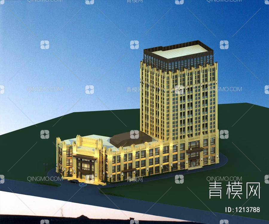 皇冠假日酒店3D模型下载【ID:1213788】