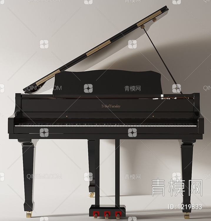 黑色钢琴3D模型下载【ID:1219833】