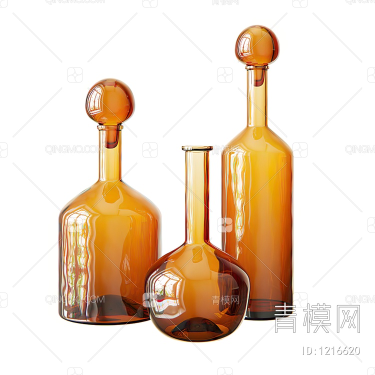 酒瓶酒杯组合3D模型下载【ID:1216620】