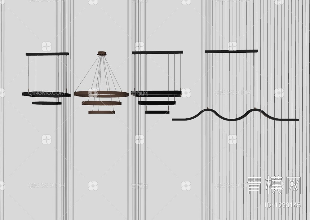 吊灯组合SU模型下载【ID:1223145】