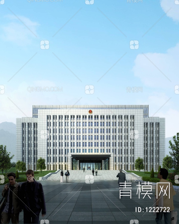 行政府办公楼 建筑外3D模型下载【ID:1222722】