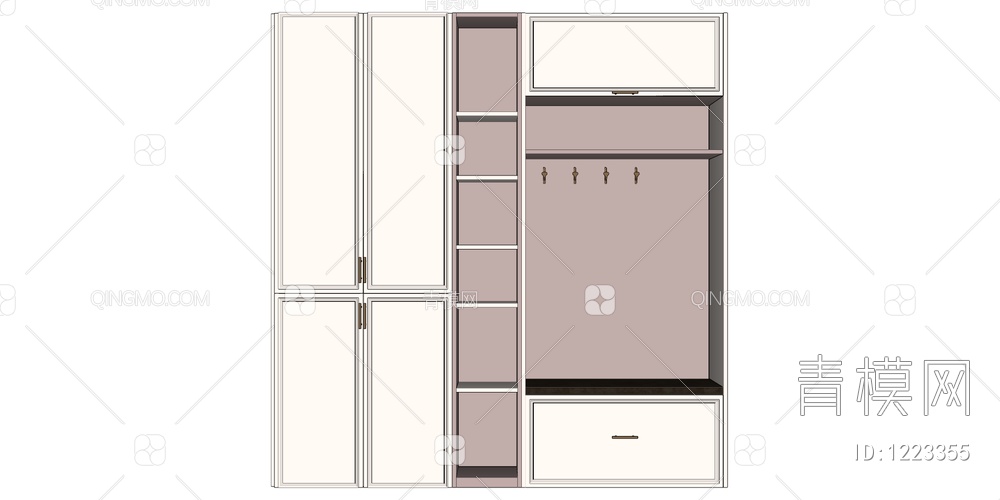 鞋柜SU模型下载【ID:1223355】