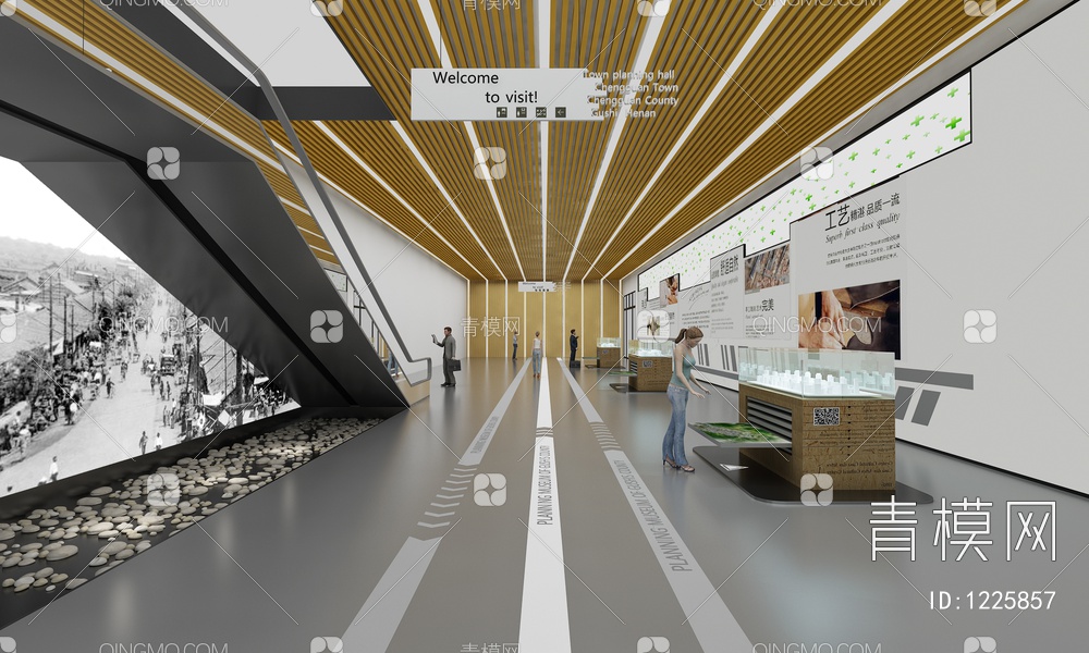 企业文化展厅 电子数字沙盘 互动触摸屏3D模型下载【ID:1225857】