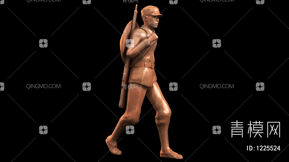 红军革命雕塑3D模型下载【ID:1225524】