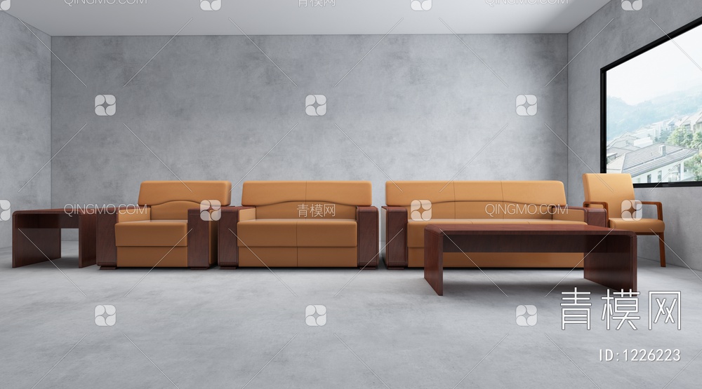 皮革沙发 单人沙发 双人沙发 三人沙发3D模型下载【ID:1226223】