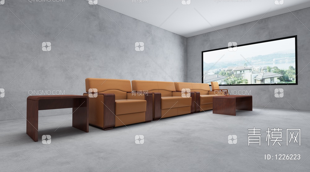皮革沙发 单人沙发 双人沙发 三人沙发3D模型下载【ID:1226223】