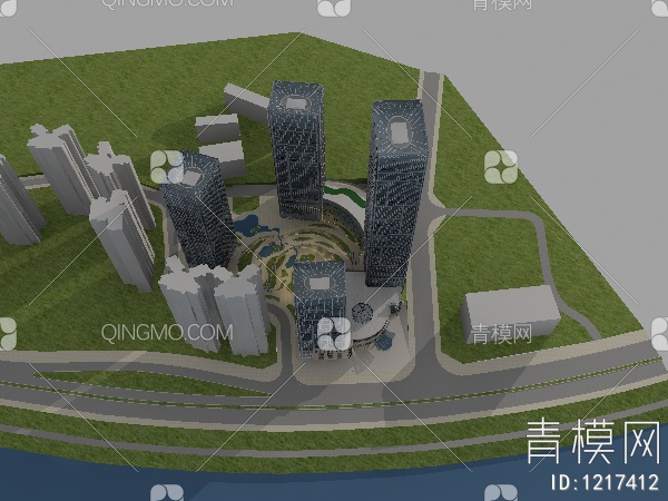 高层综合酒店办公楼3D模型下载【ID:1217412】