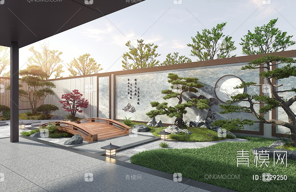 庭院景观3D模型下载【ID:1229250】