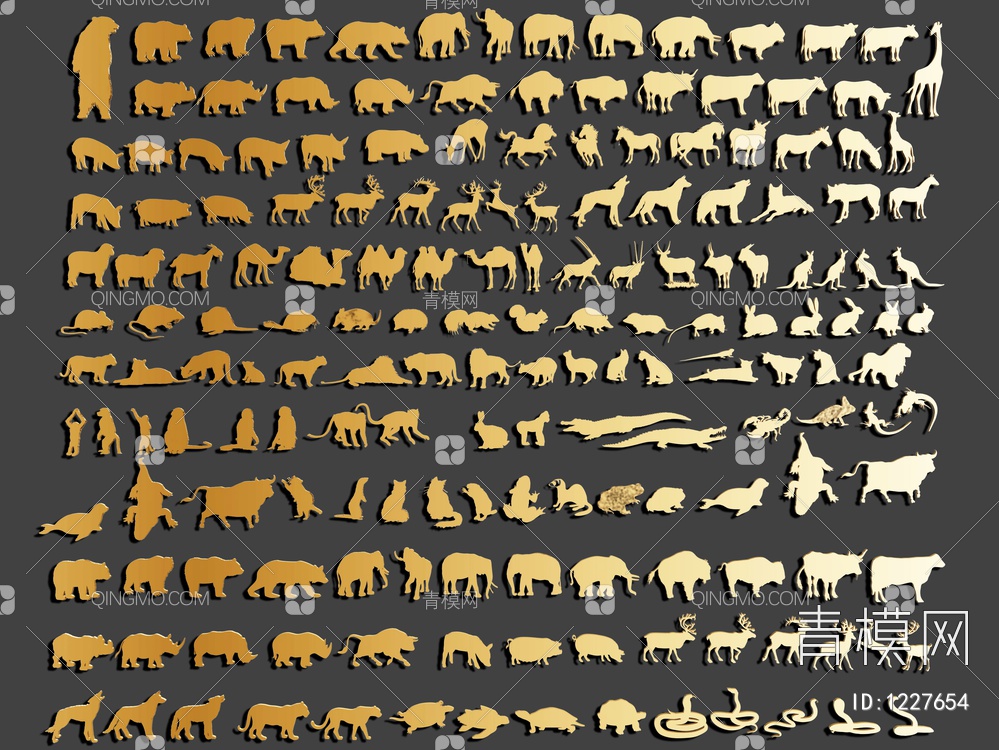 动物剪影3D模型下载【ID:1227654】