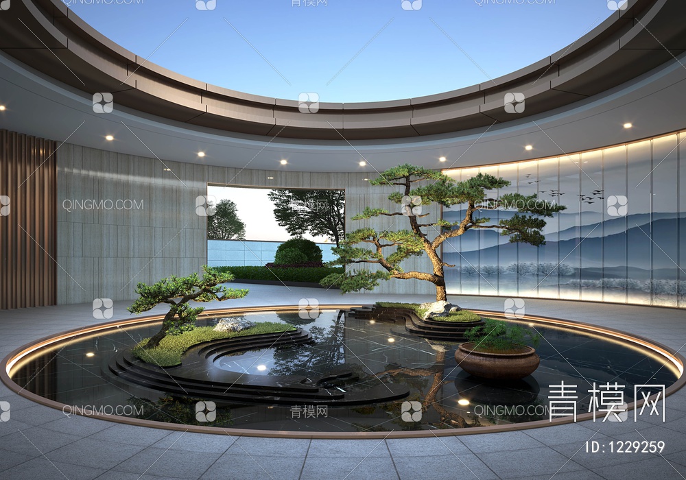 庭院水景景观3D模型下载【ID:1229259】