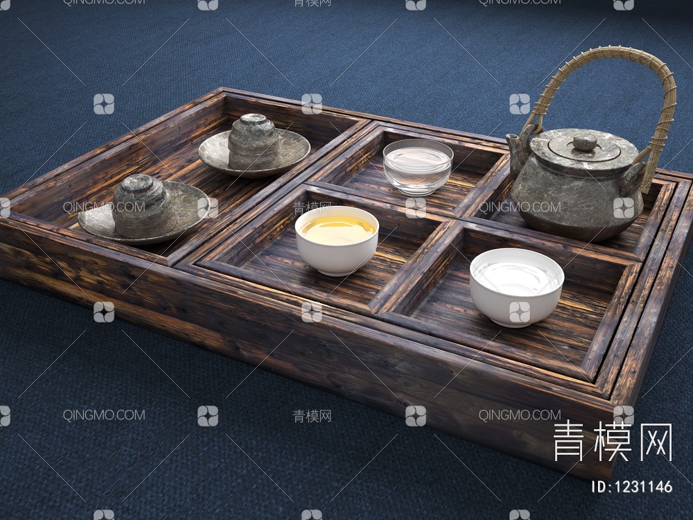 茶具 茶盘3D模型下载【ID:1231146】
