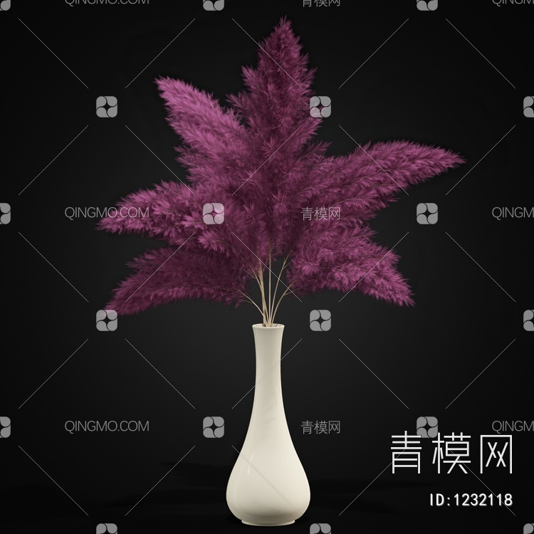 pink pampas粉枝干枝摆件3D模型下载【ID:1232118】