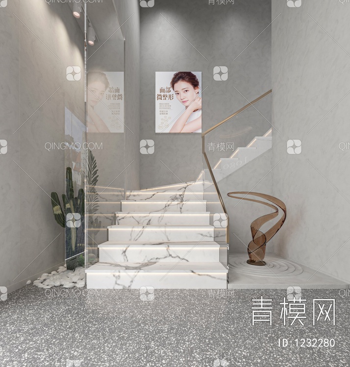 美容院楼梯3D模型下载【ID:1232280】